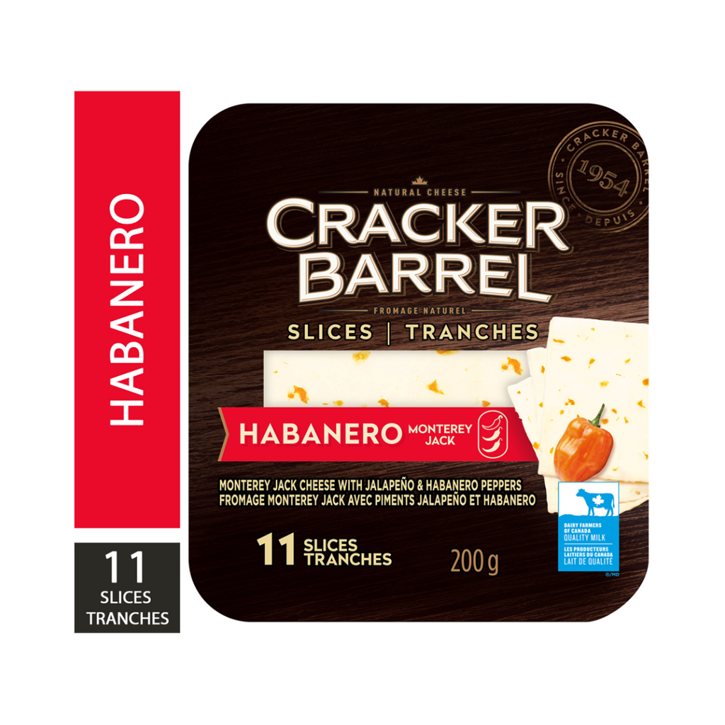 11 Slices, Cracker Barrel Habanero Monterey Jack Cheese Slices