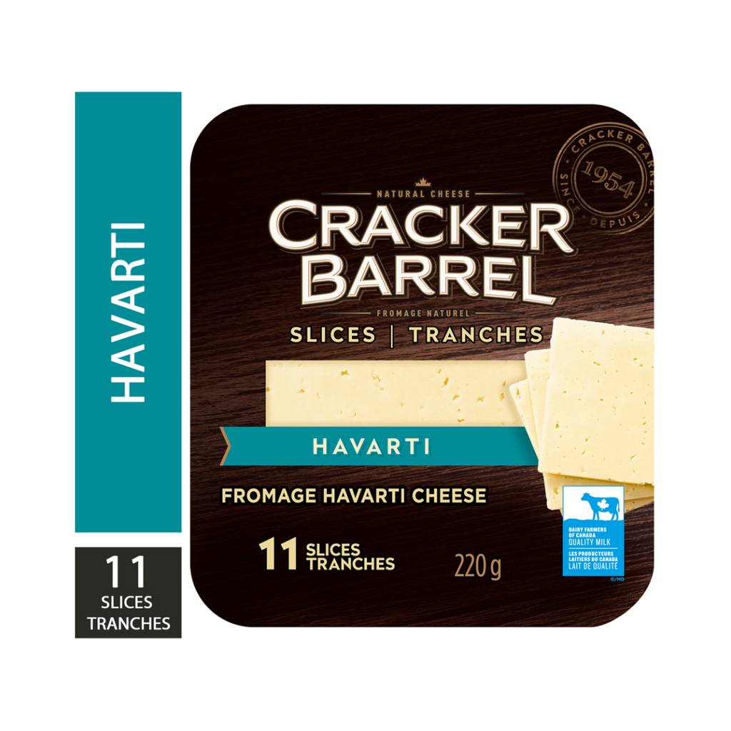 11 Slices, Cracker Barrel Havarti Cheese Slices