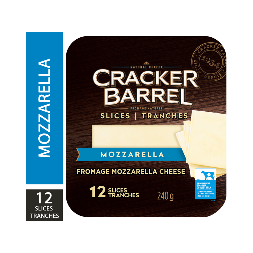 12 Slices, Cracker Barrel Mozzarella Cheese Slices
