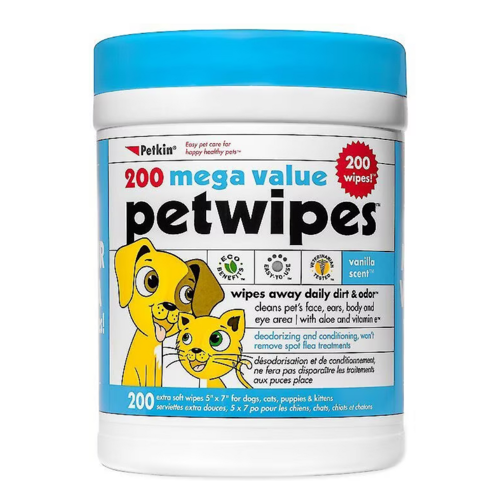 200 Wipes, Petkin Mega Value PetWipes