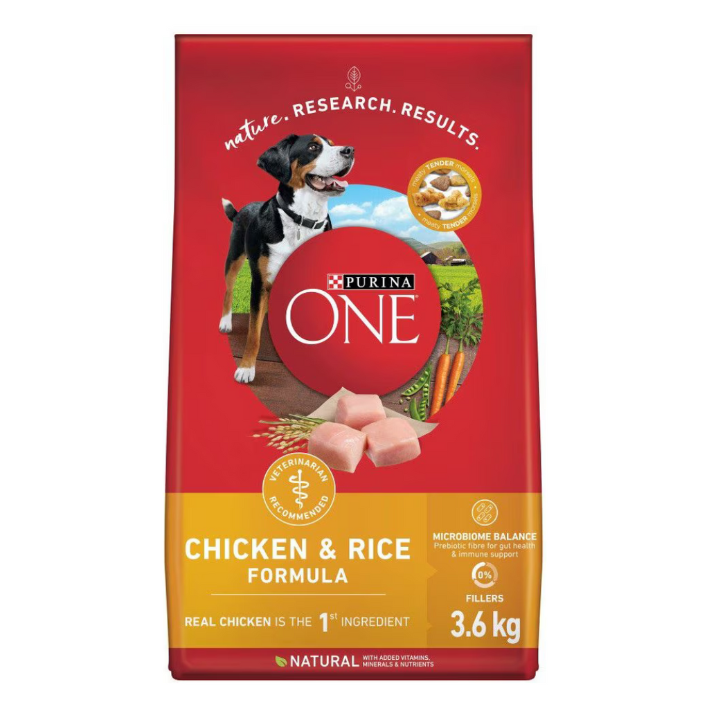 3.6 kg Purina One Chicken & Rice Formula Dry Dog Food