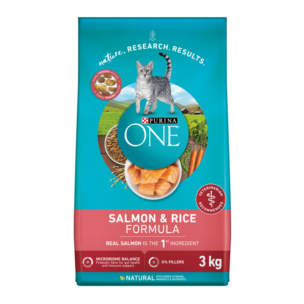 3 Kg Purina ONE Salmon & Rice Adult Dry Cat Food