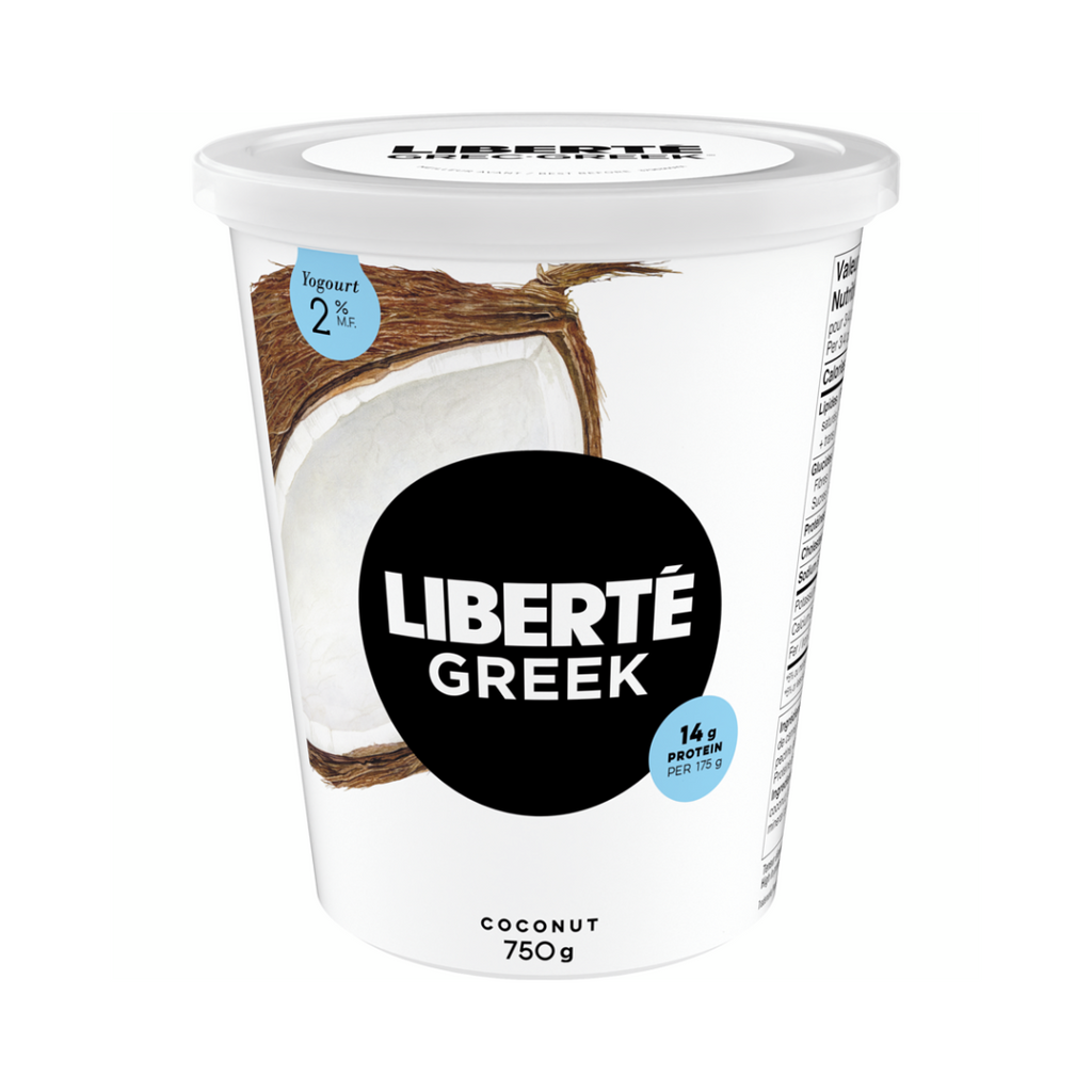 750g, Liberté Greek 2% Yogurt, Coconut, High Protein