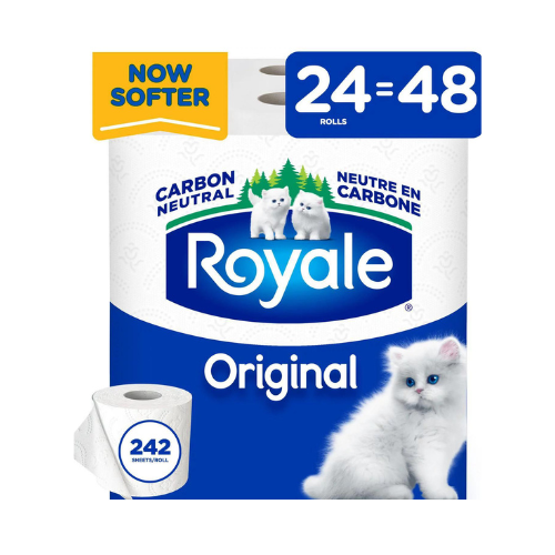Royale Original Toilet Paper, 24 Equal 48 Bathroom tissue rolls.