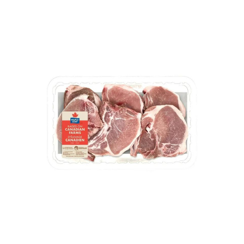 Maple Leaf Fresh Bone-In Pork Chops Sirloin and Center Combo Pack 0.90 - 1.50 kg