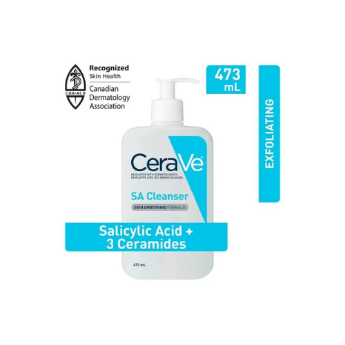 473mL, CeraVe Salicylic Acid Cleanser Renewing Exfoliating Face Wash with Vitamin D for Normal Skin