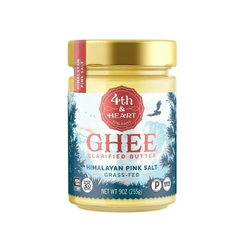 Himalayan Pink Salt Grass-Fed Ghee Butter by 4th & Heart, 9 Ounce, Keto, Pasture Raised, Non-GMO, Lactose Free, Certified Paleo 9 Ounce