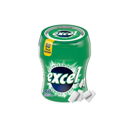 Excel Spearmint Flavour, Sugar Free Chewing Gum, 60 Pieces