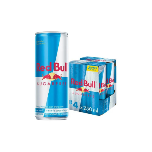 4 x 250mL, Red Bull Sugar Free Energy Drink, 4 Pack