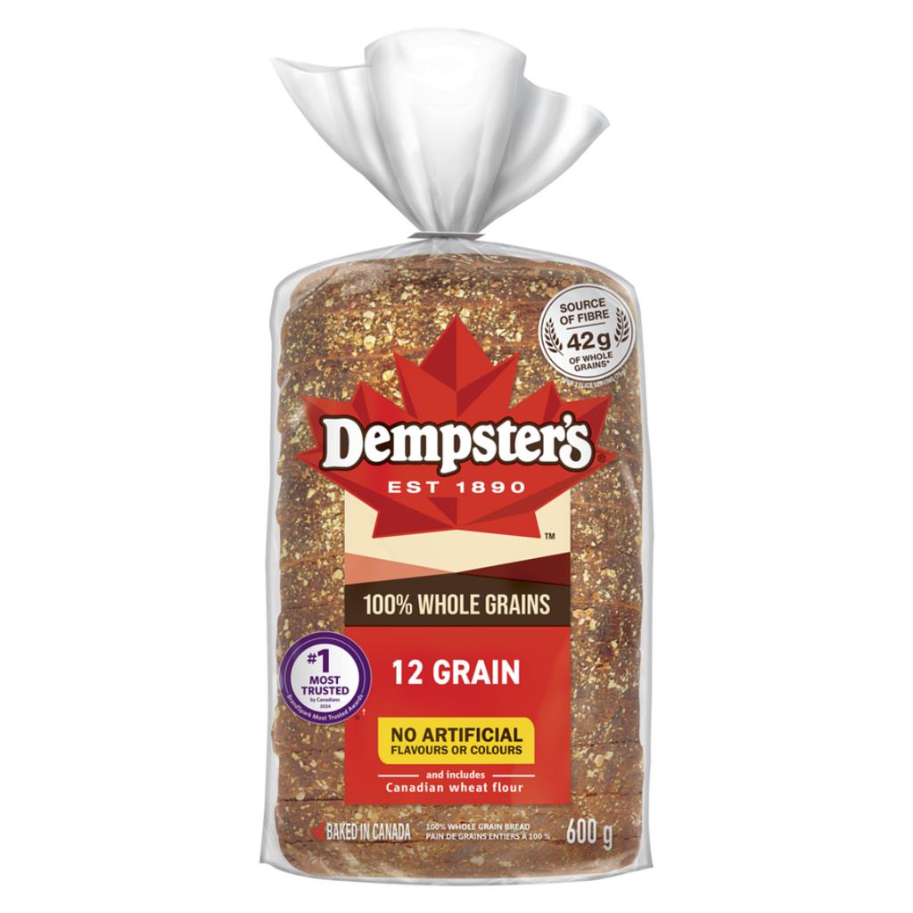 600g, Dempster 100% Whole Grains 12 Grain Bread