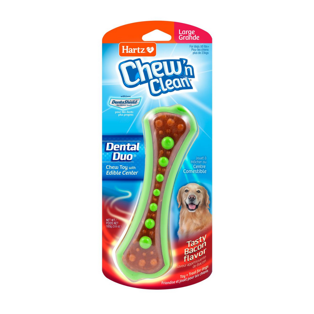 Hartz Chew N' Clean Dental Duo Large Dog Toy and Treat