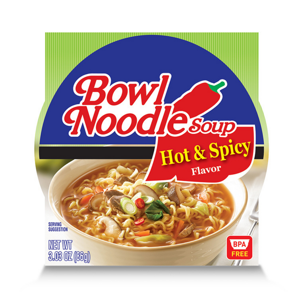 86g, Nongshim Hot & Spicy Bowl Noodle Soup