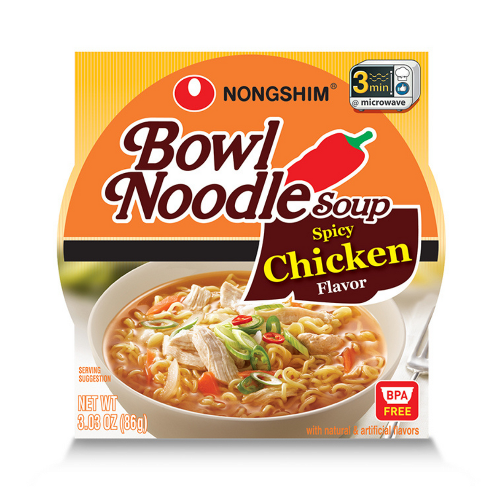 86g, Nongshim Spicy Chicken Bowl Noodle Soup, Instant Noodles