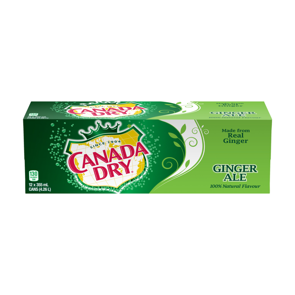 12 x 355mL, Canada Dry Ginger Ale Cans, 12 Pack