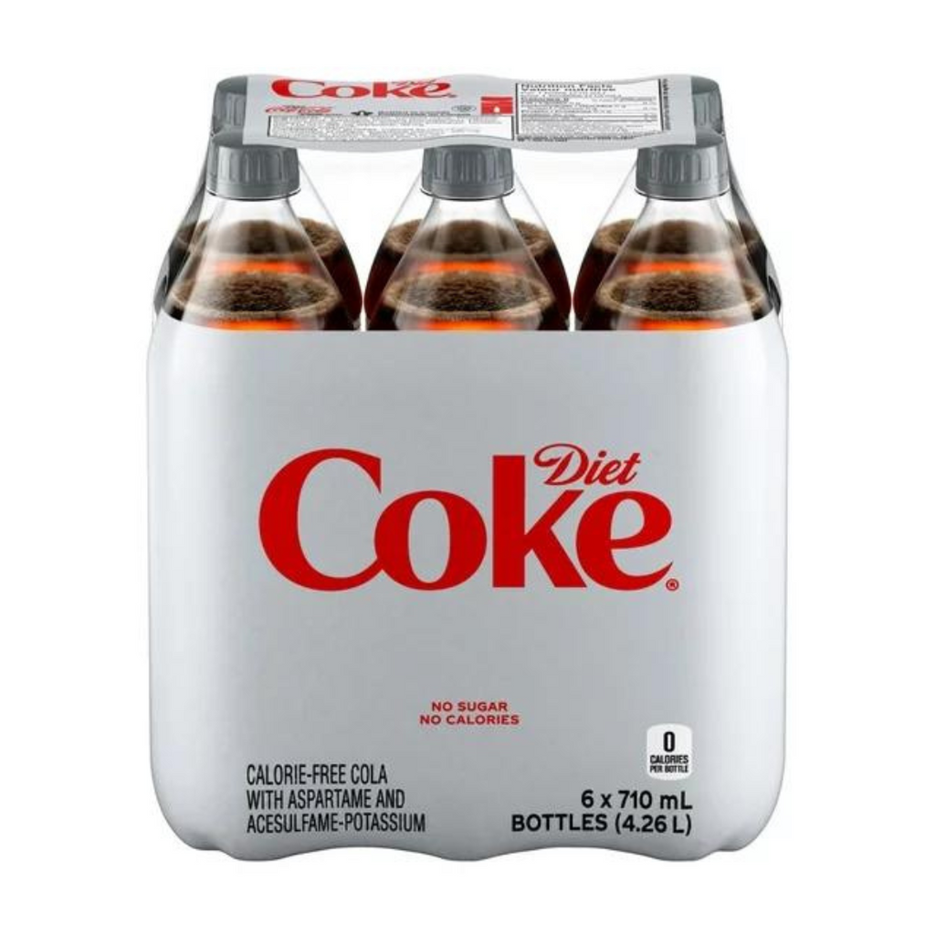6 x 710mL, Diet Coke Bottles, 6 Pack