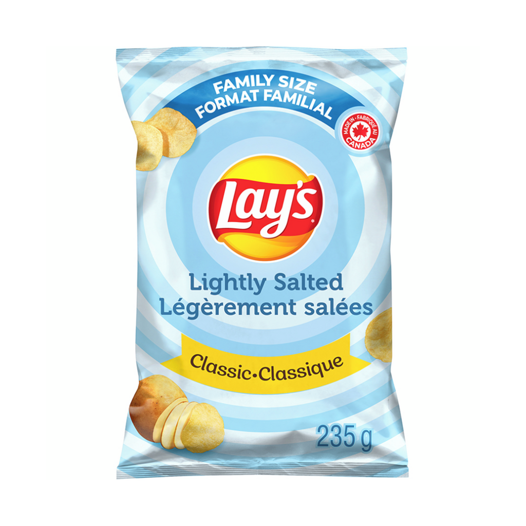 235g, Lay's Lightly Salted potato chips