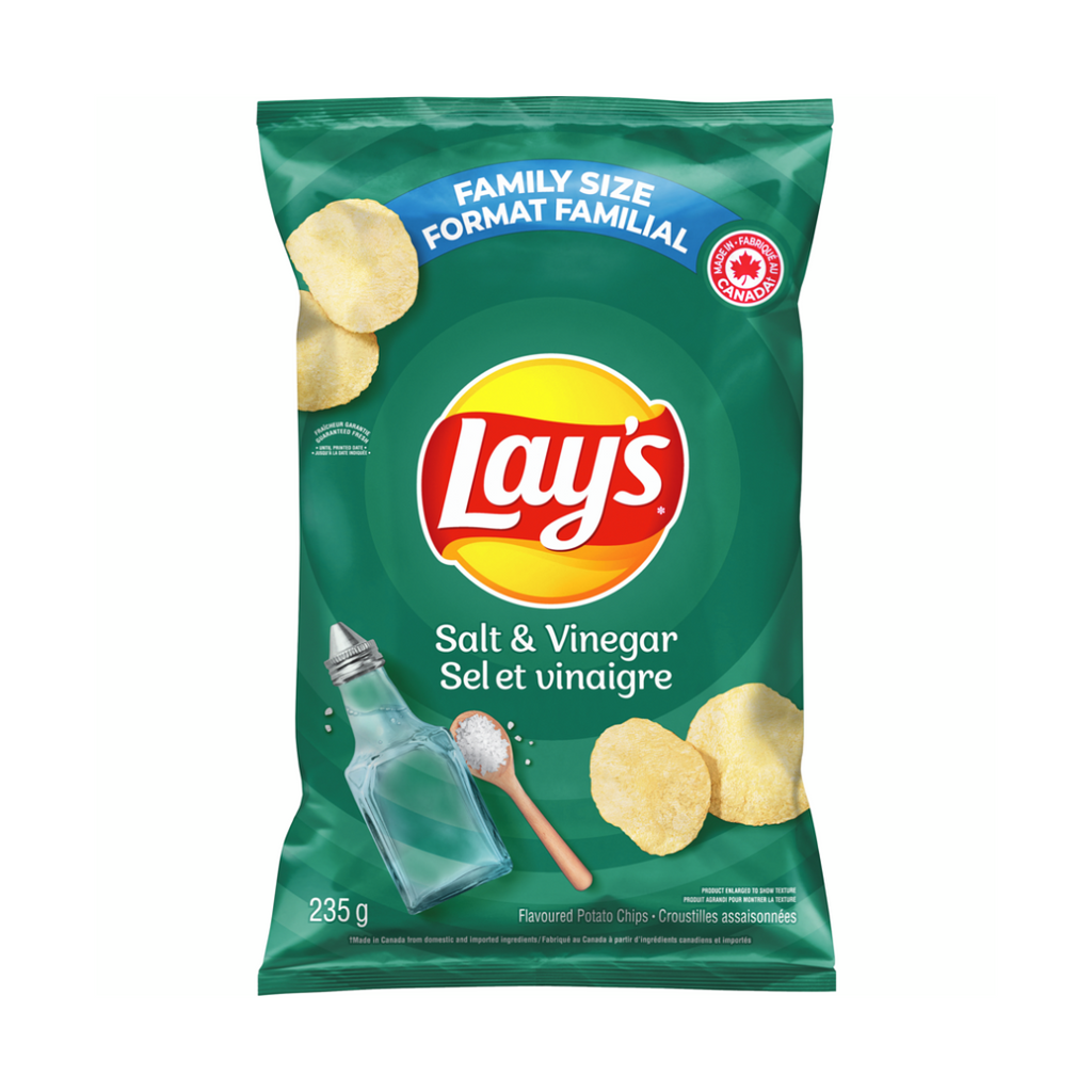 235g, Lay's Salt & Vinegar flavoured potato chips