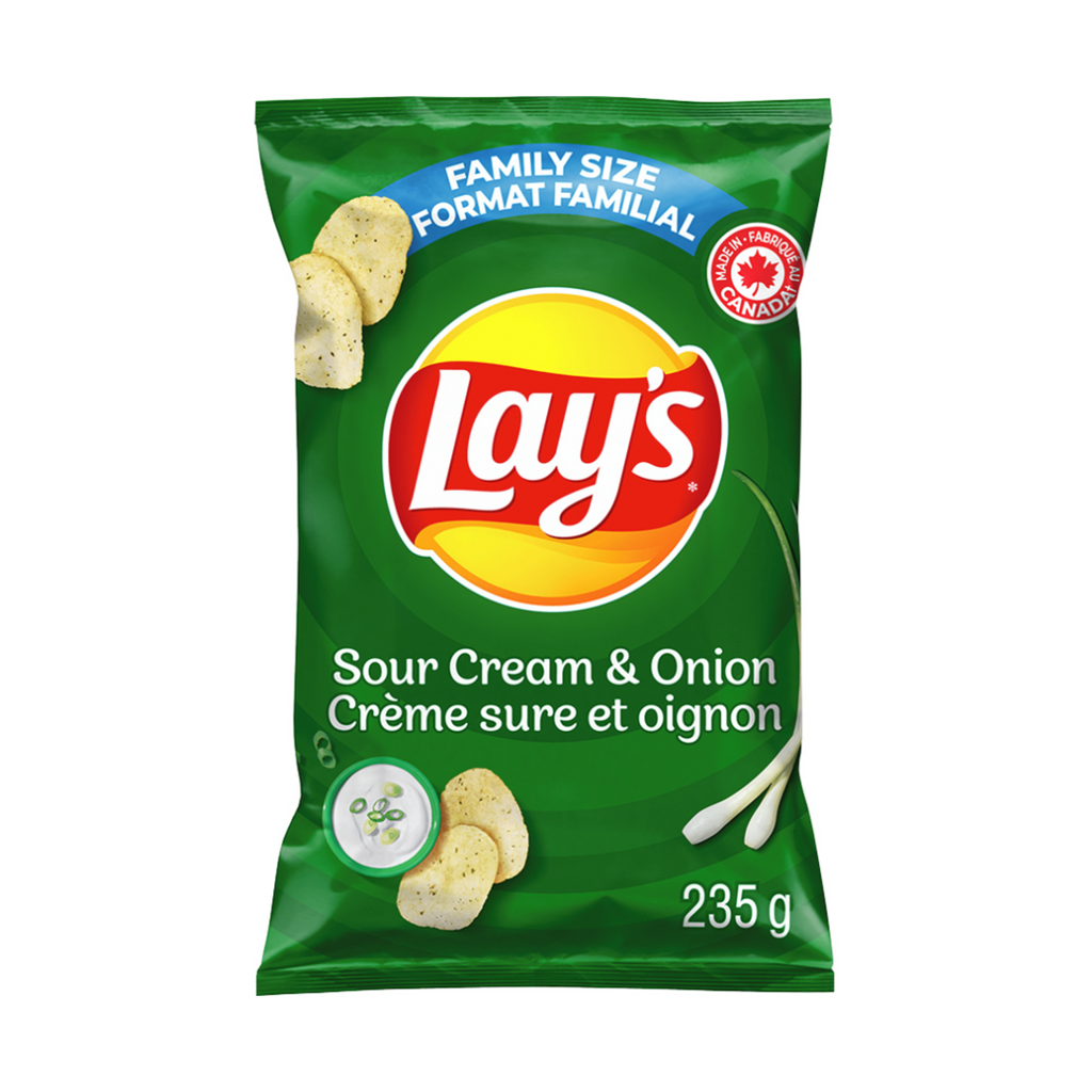 235g, Lay's Sour Cream & Onion flavoured potato chips