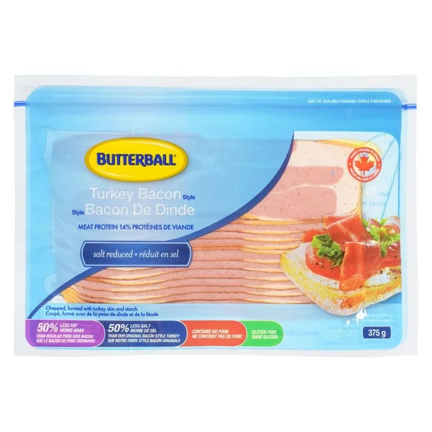 375g, Butterball Salt Reduced Bacon Style Turkey